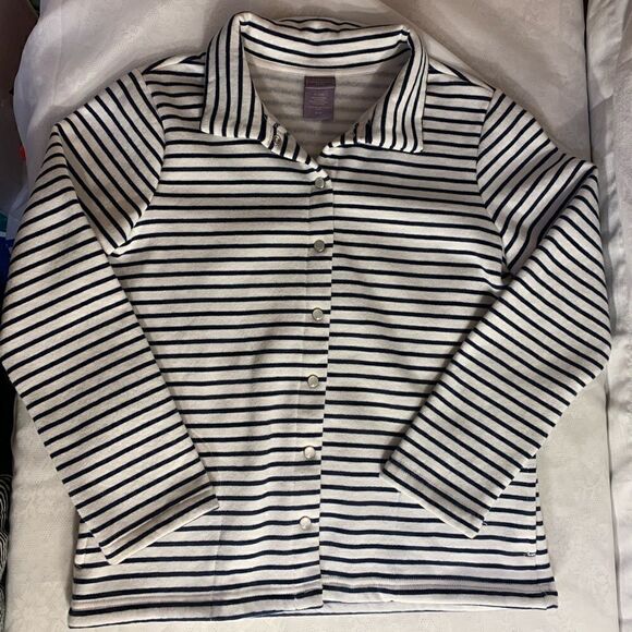 $5 add on item, snap button-up striped cardigan sweater - Picture 3 of 11
